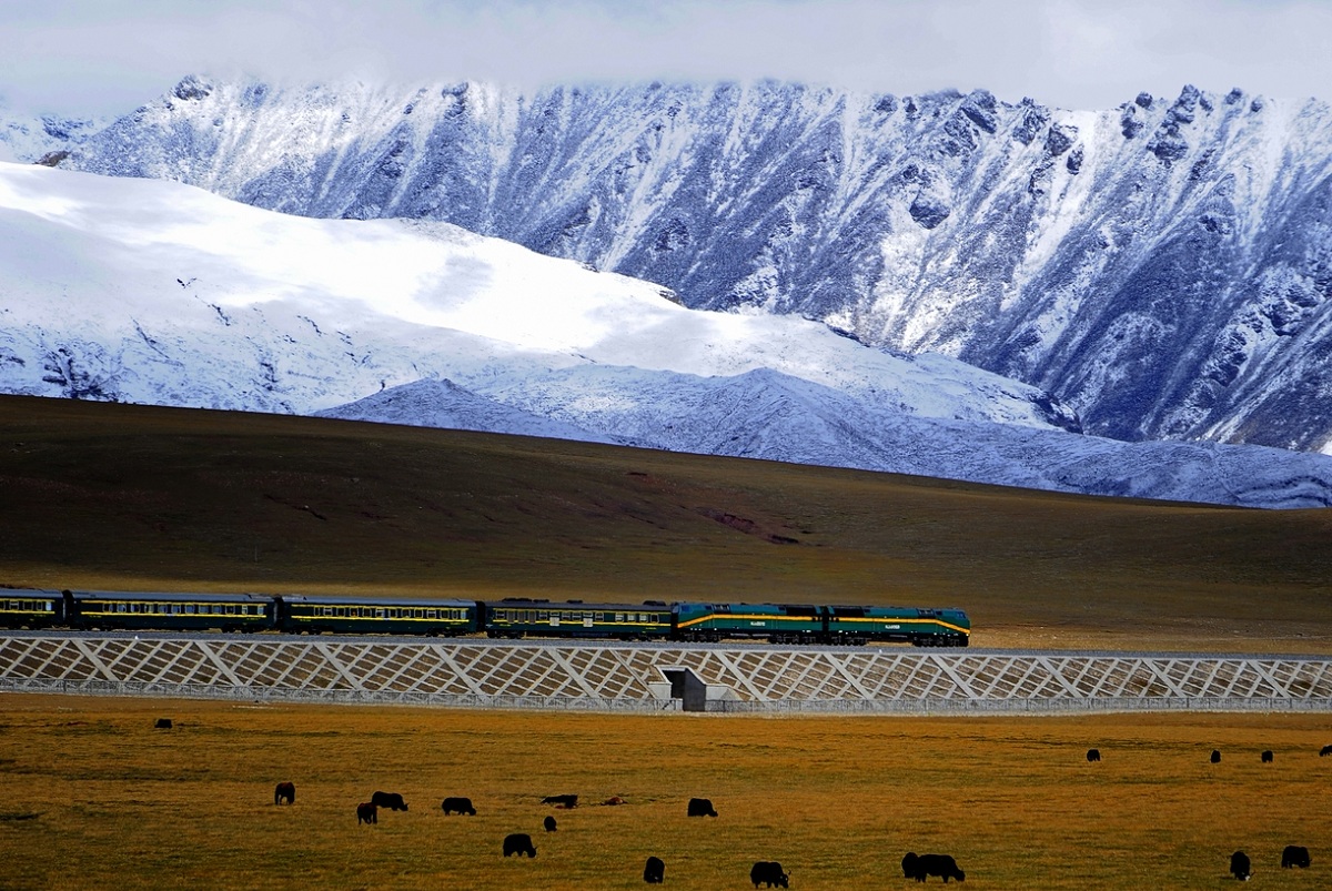 Ferrovia Qingzang tratte ferroviarie da record © Quatro Valvole Wikimedia Commons